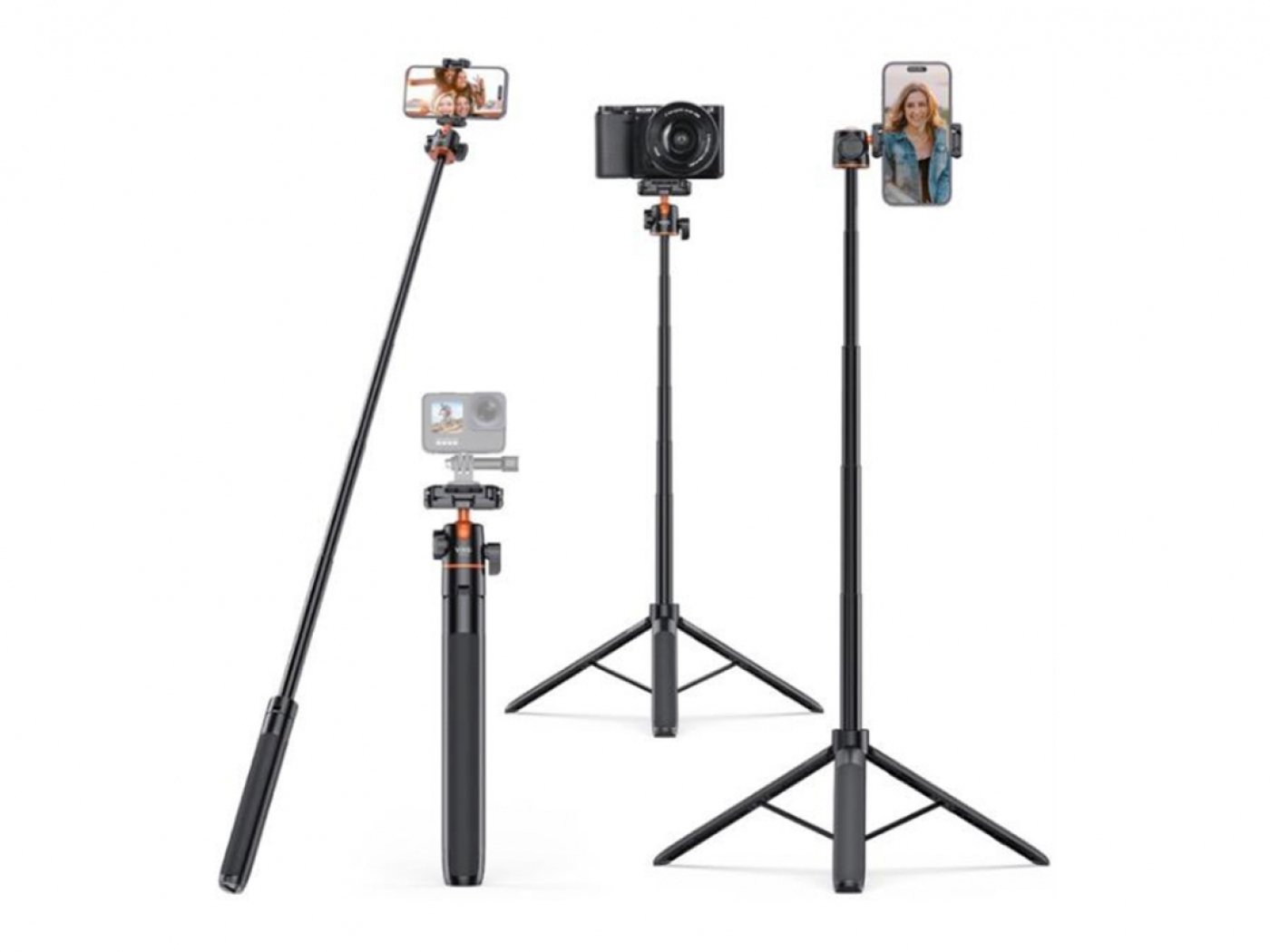 Prodlužující tyč se stativem na akční kameru