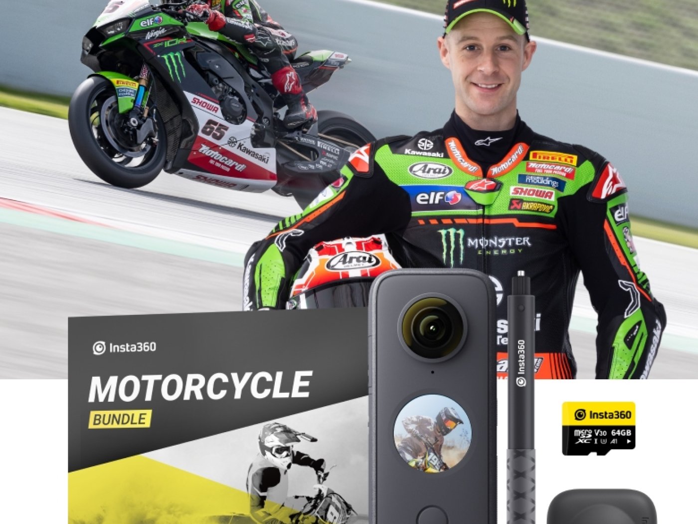Mini kamera Insta360 ONE X2 + Motorcycle Bundle