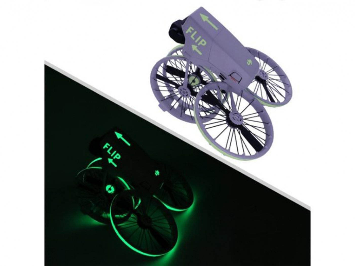 Luminiscenční samolepka na dron DJI Flip (světle zelená)