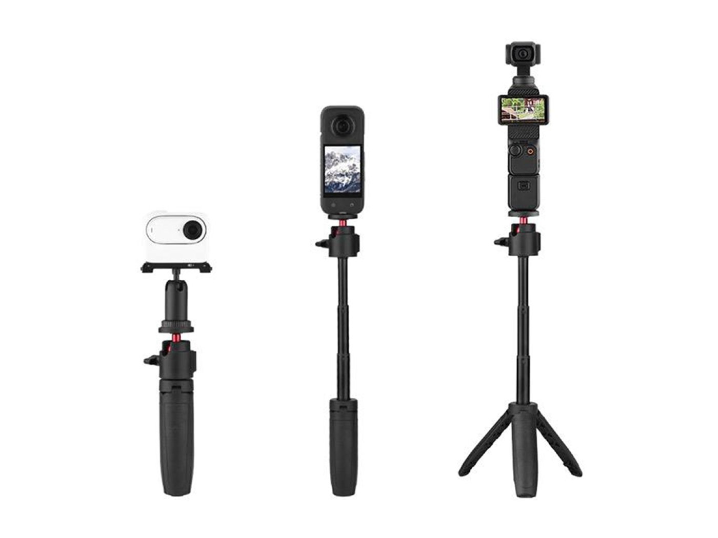 Tripod s prodlužující tyčí na akční kameru