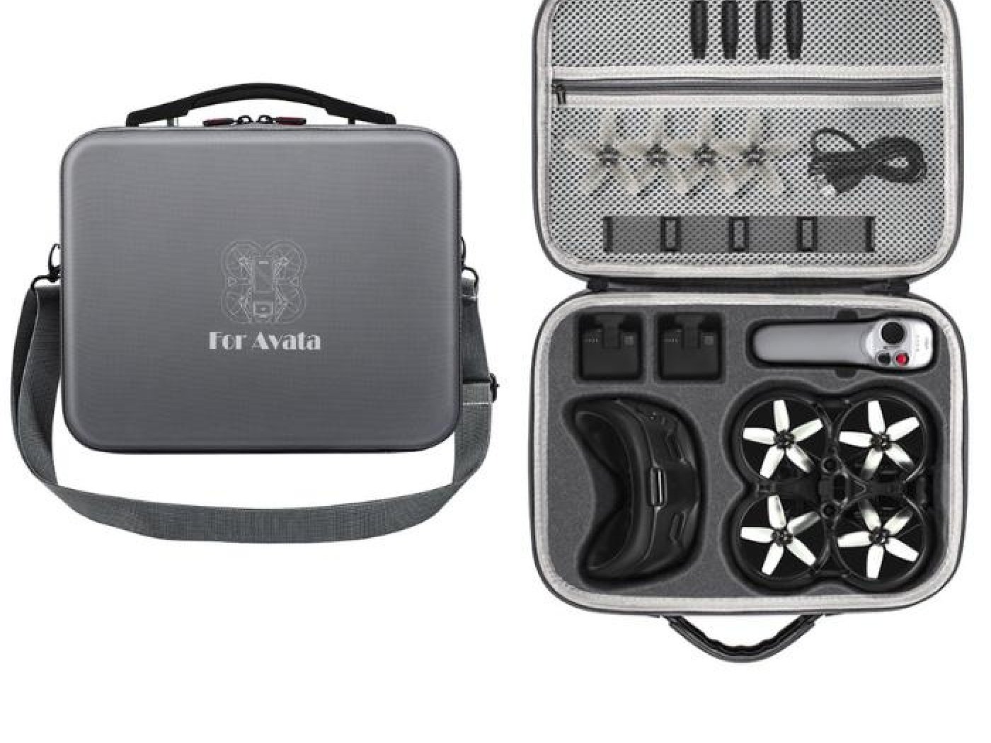 Šedé pouzdro na dron DJI Avata a FPV Goggles V2