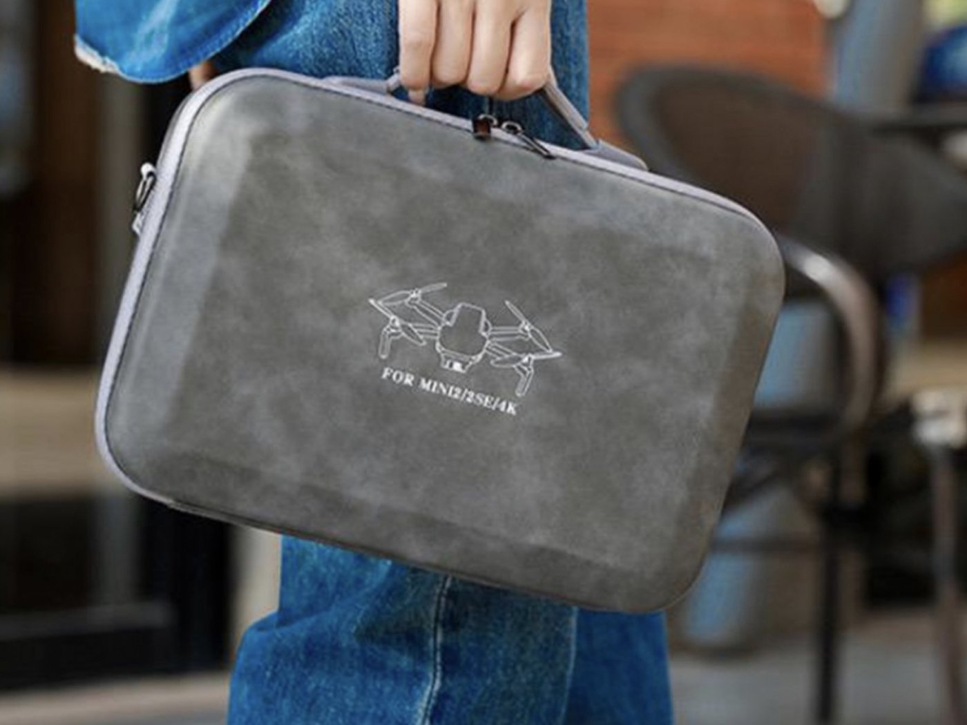 Šedé pouzdro na dron DJI Mini 2 / Mini 4K / Mini 2 SE s popruhem přes rameno