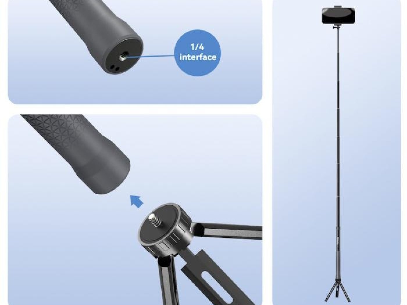 Prodlužující selfie tyč na akční kameru (3m)