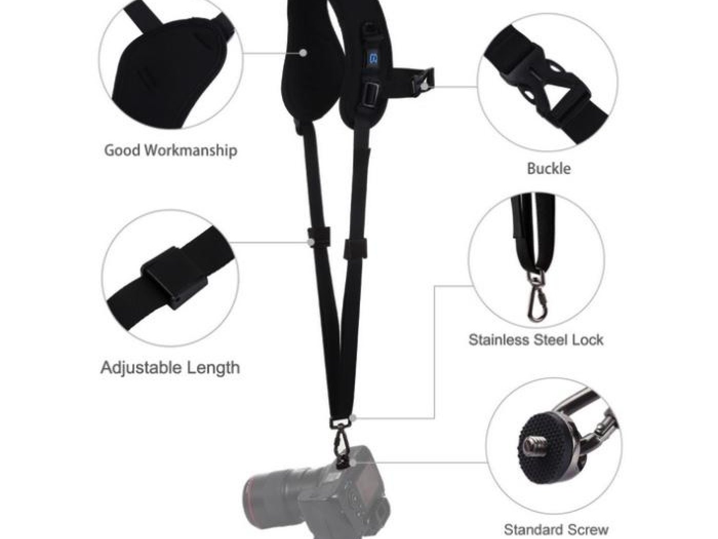 Protiskluzový popruh na rameno pro fotoaparát