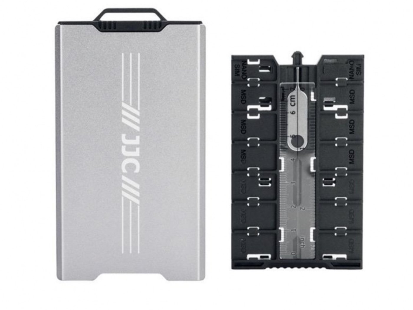 Hliníkový dvojstranný úložný box na paměťové karty (18 ks)