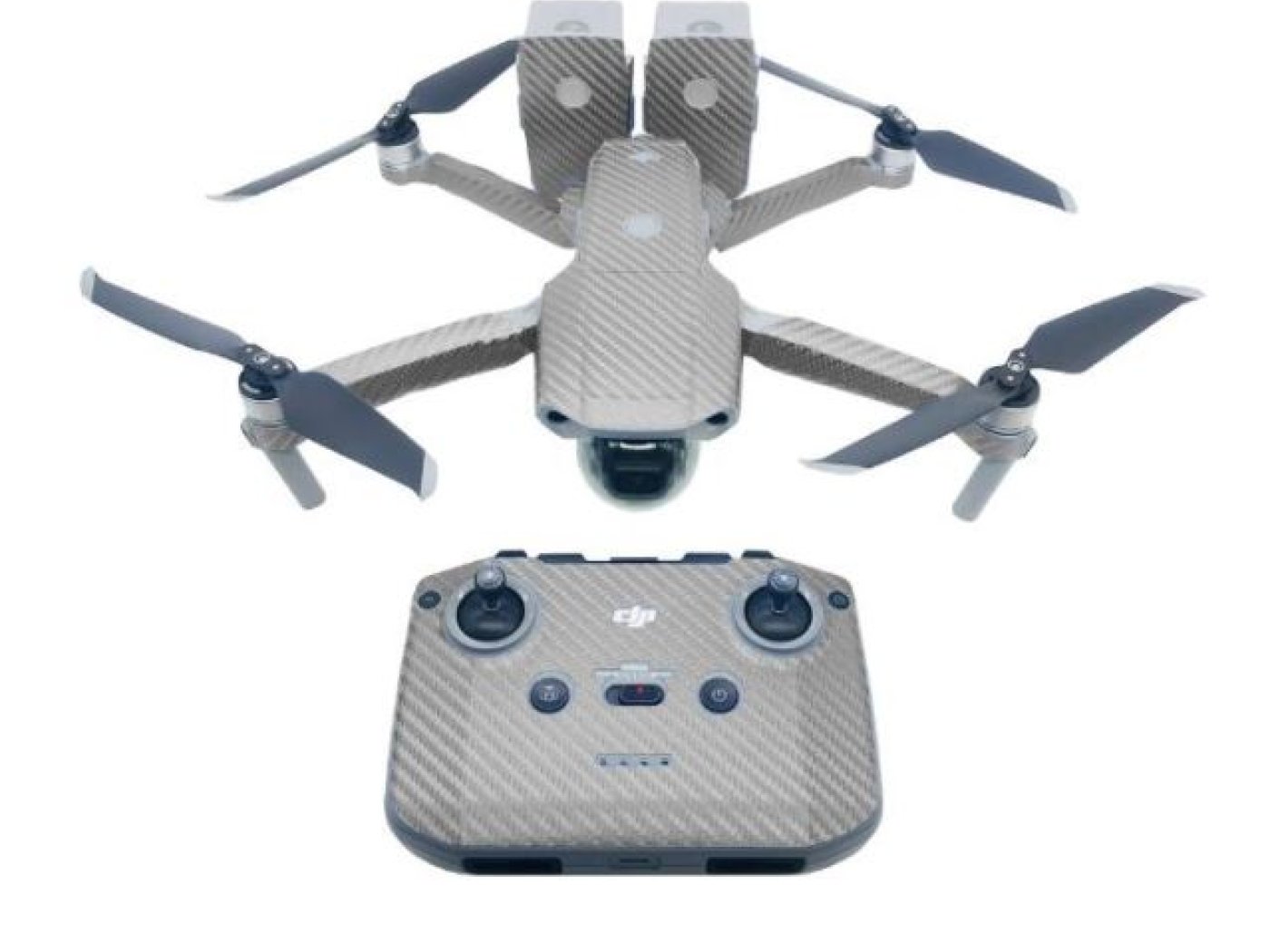 Sada nálepek v karbonovém designu na dron DJI Mavic Air 2 (šedá)