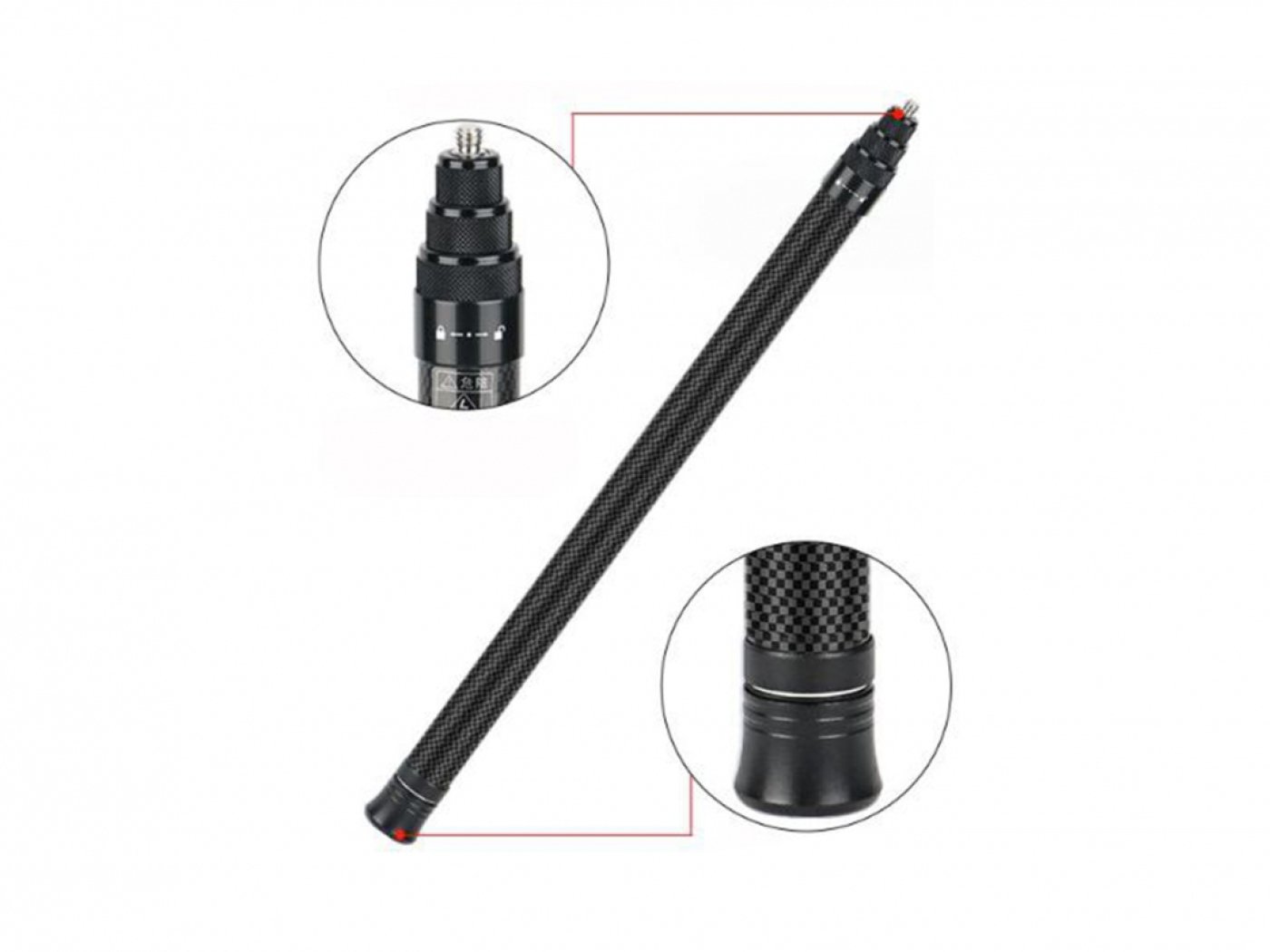 Prodlužující tyč na akční kameru (150 cm)