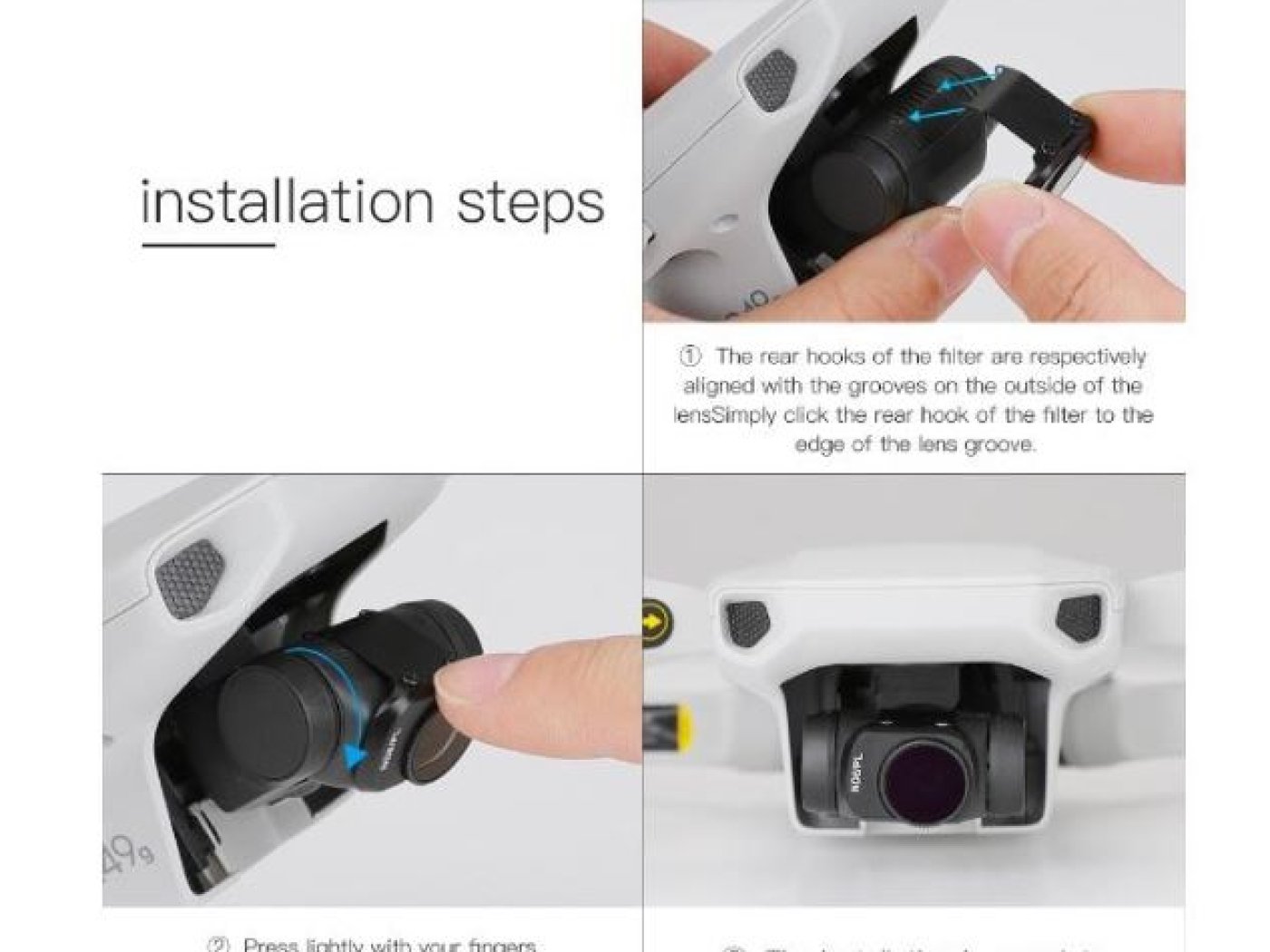 Nastavitelné filtry na DJI Mavic Mini / Mini 2 (4-pack)