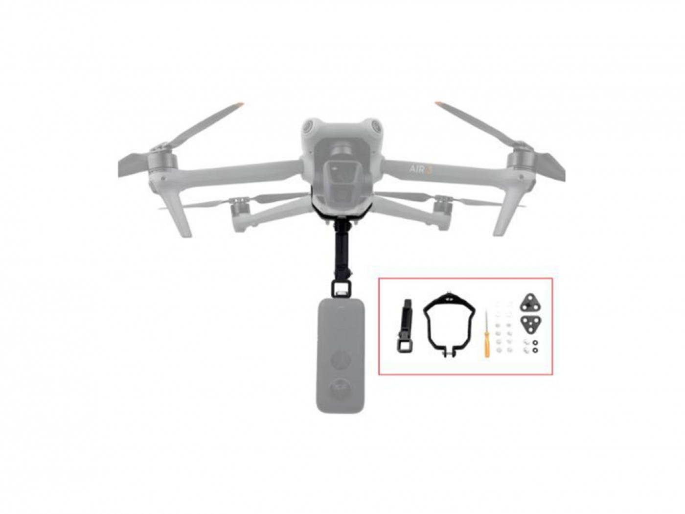 Horní a spodní adaptér na akční kameru na dron DJI Air 3