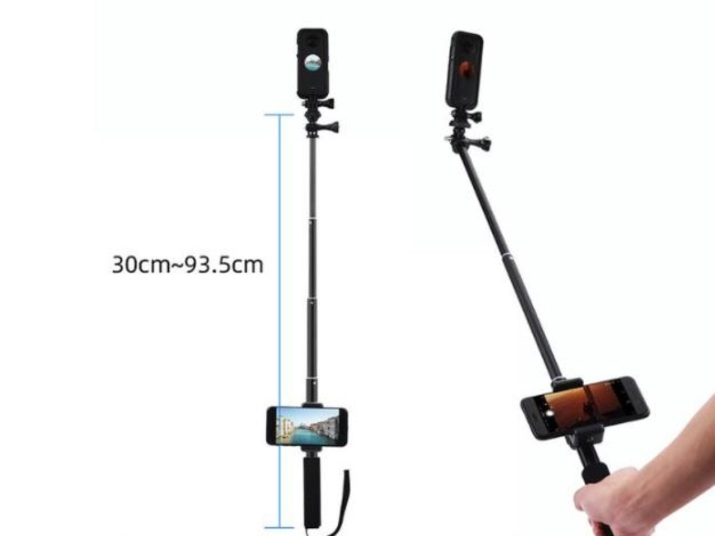 Prodlužovací tyč s držákem telefonu na kameru Insta360 ONE X2