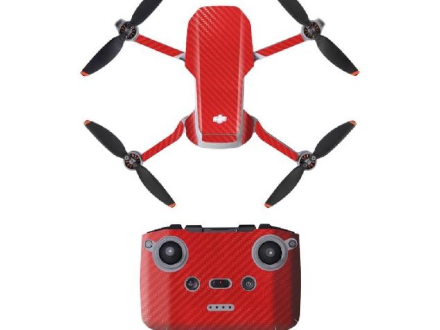 Červený polep na dron a ovladač DJI Mini 2