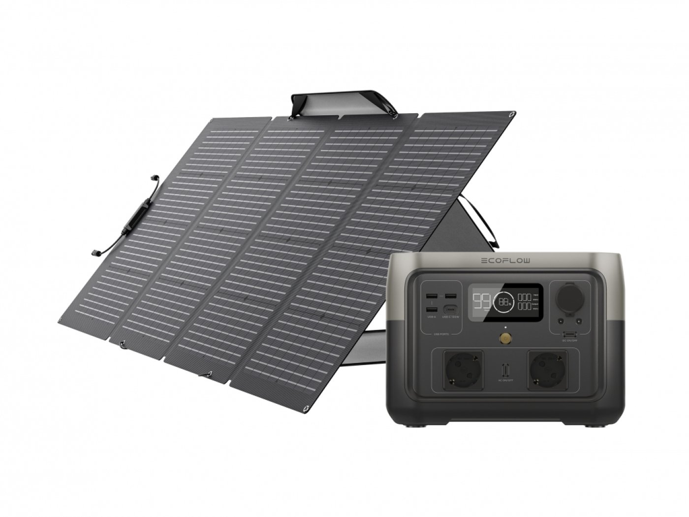 Přenosná nabíjecí stanice EcoFlow RIVER 2 Max + solární panel 220W