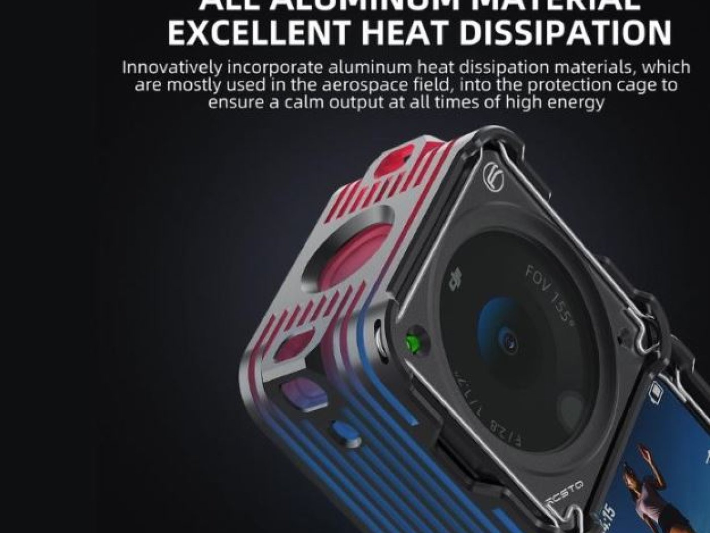 Hliníkový rám s UV filtrem na DJI Action 2