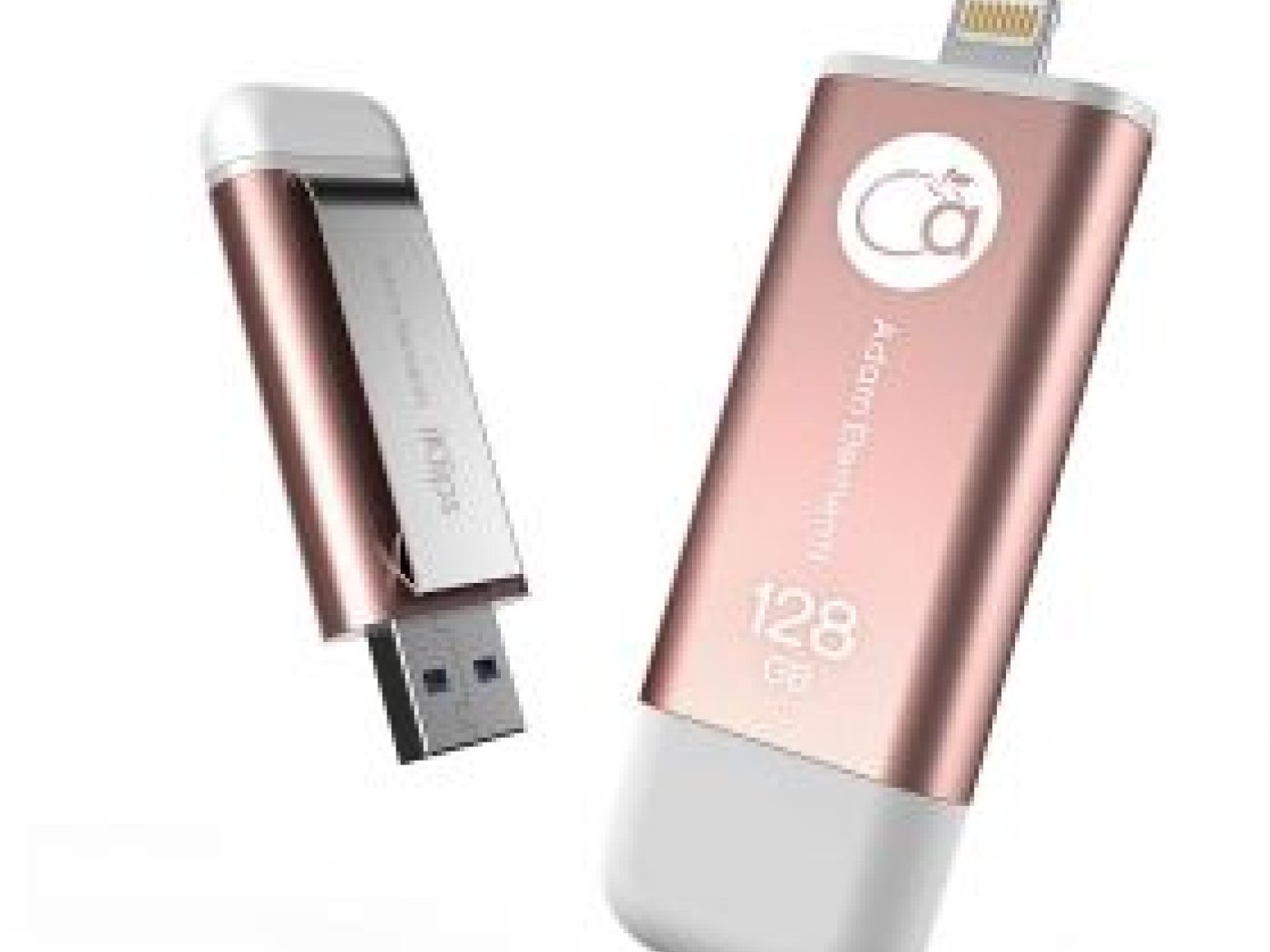 Adam Elements iKlips flash disk s Lightningem 128 GB - růžový