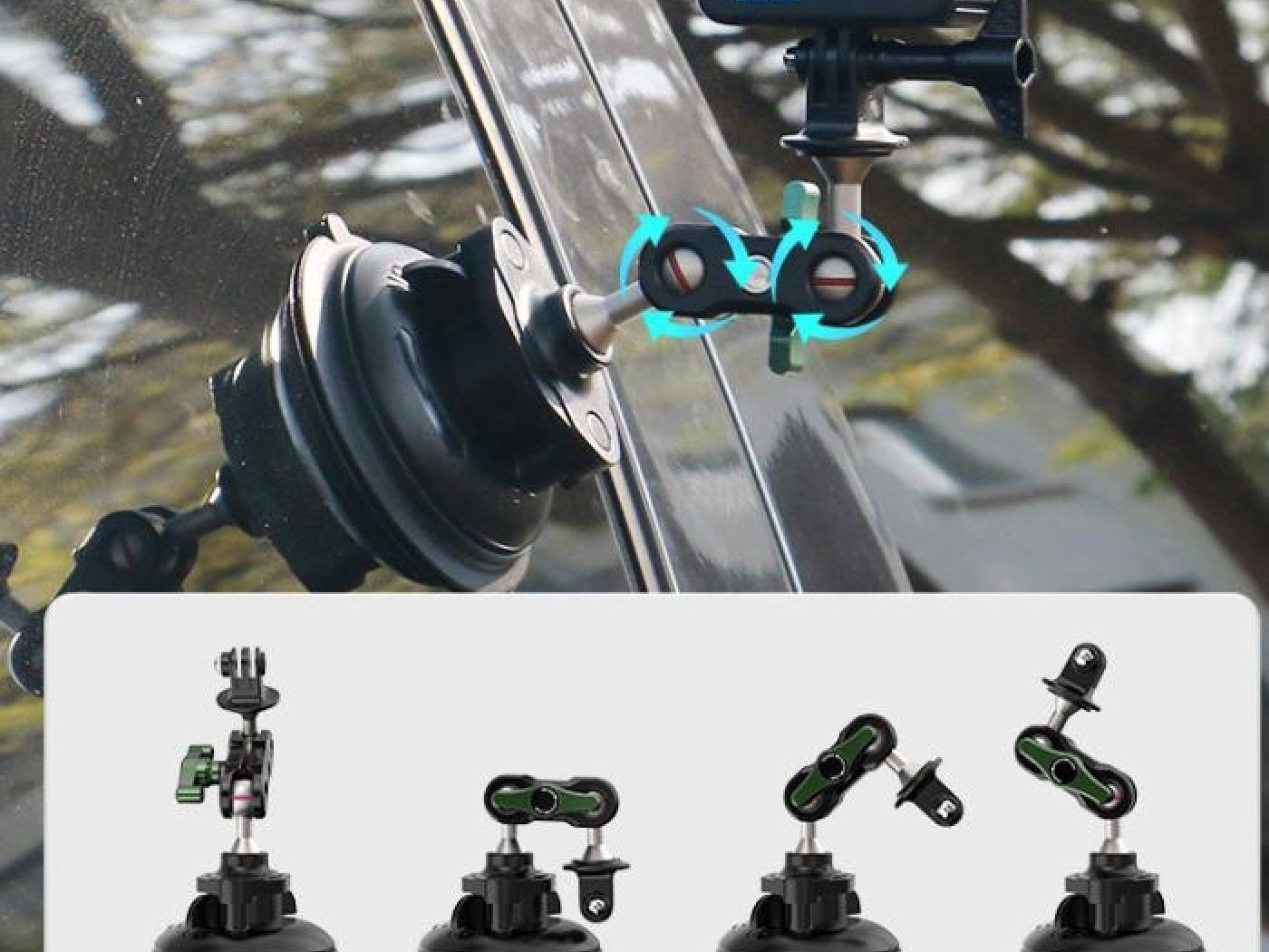 Držák akční kamery s přísavkou