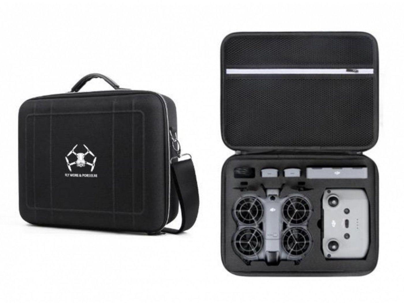 Černé velké nylonové pouzdro přes rameno pro dron DJI Neo 2 (DJI RC-N3)