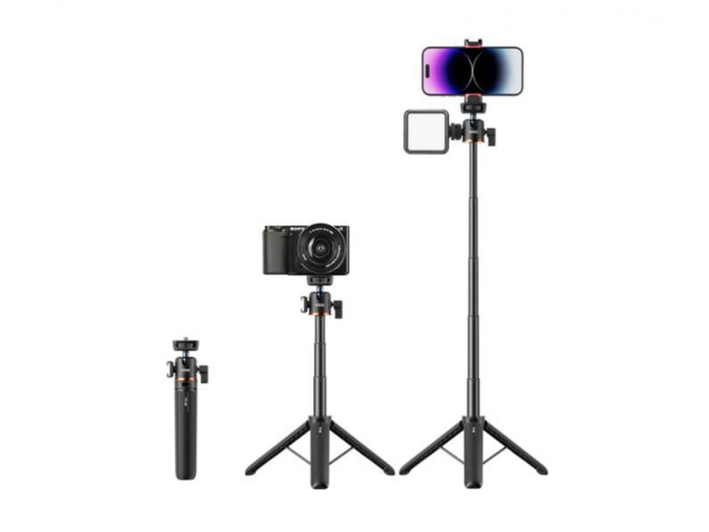 2v1 stativ a prodlužující tyč na akční kameru (54 cm)