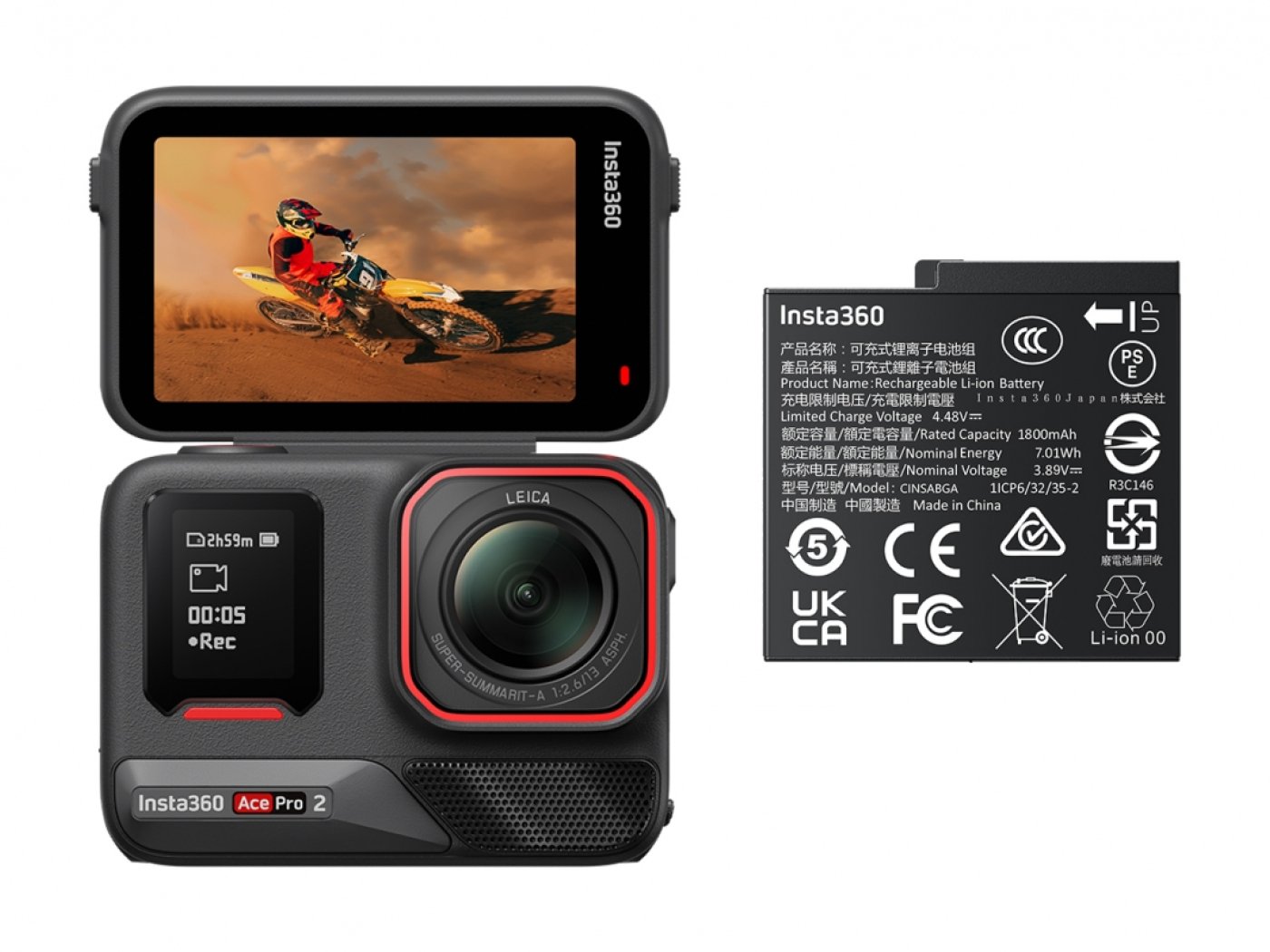 Akční kamera Insta360 Ace Pro 2 + baterie navíc