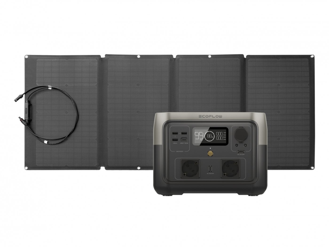 Přenosná nabíjecí stanice EcoFlow RIVER 2 Max + solární panel 160W