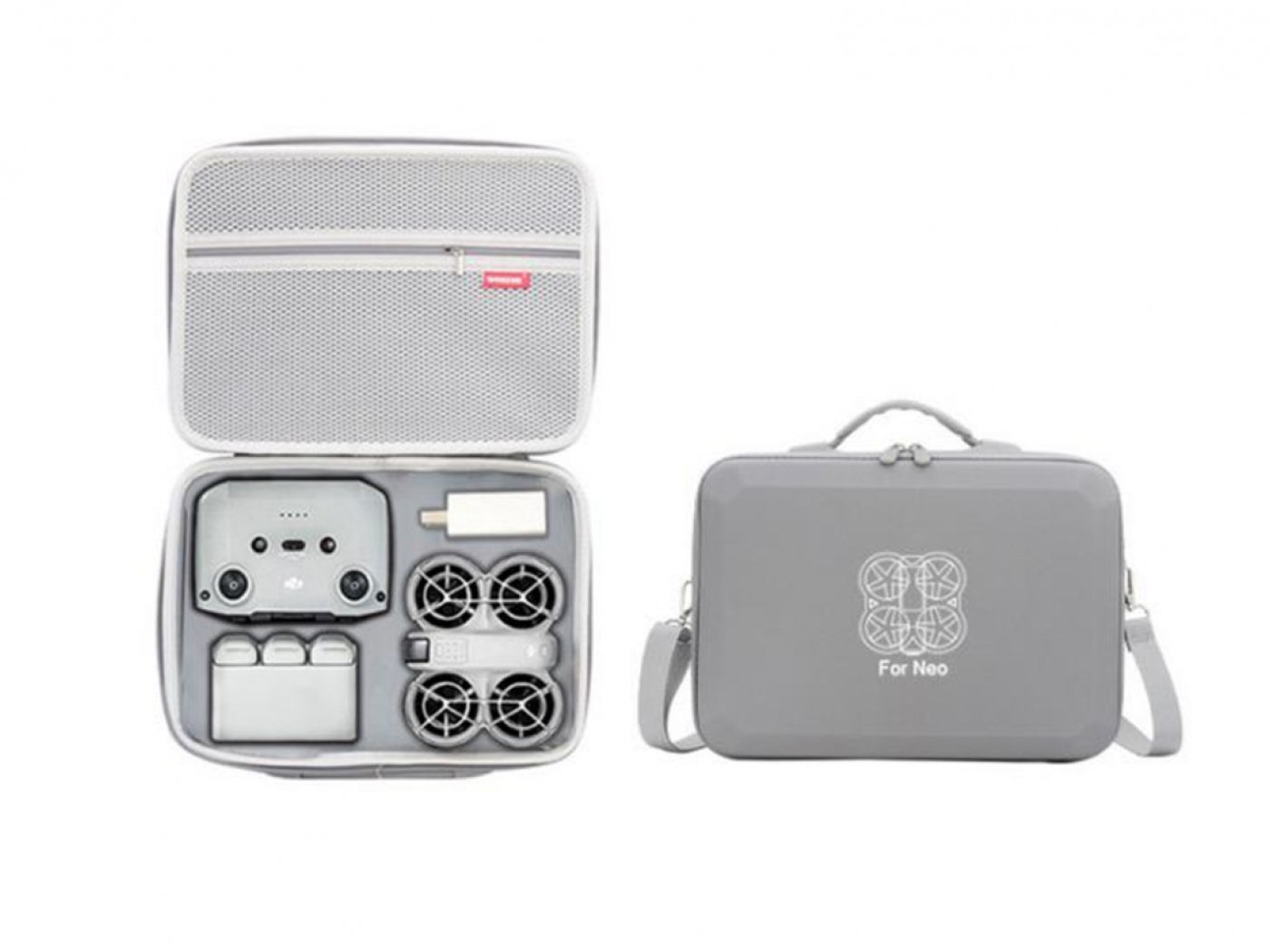 Šedé PU pouzdro na dron DJI Neo