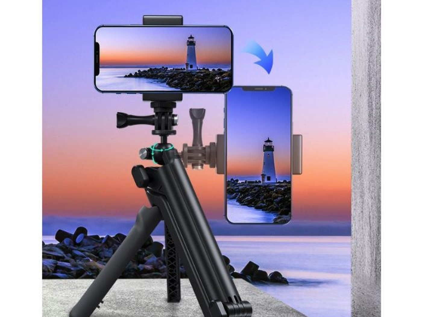 Multifunkční skládací tyč se stativem na akční kameru