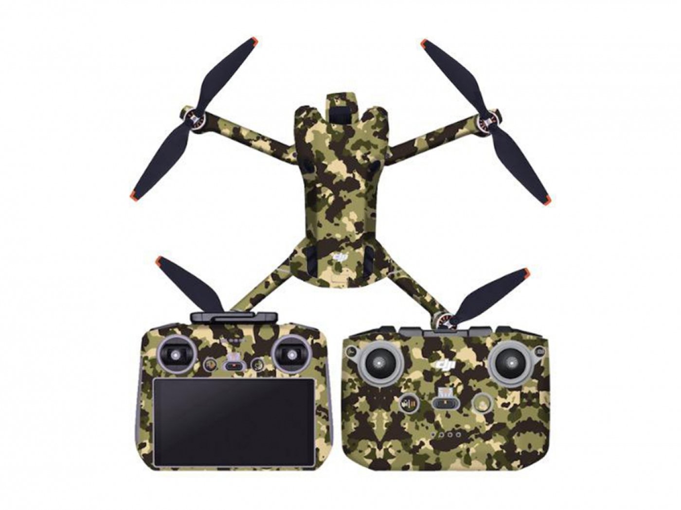 Camouflage polep na vrchní část dronu DJI Mini 4 Pro + RC-N2