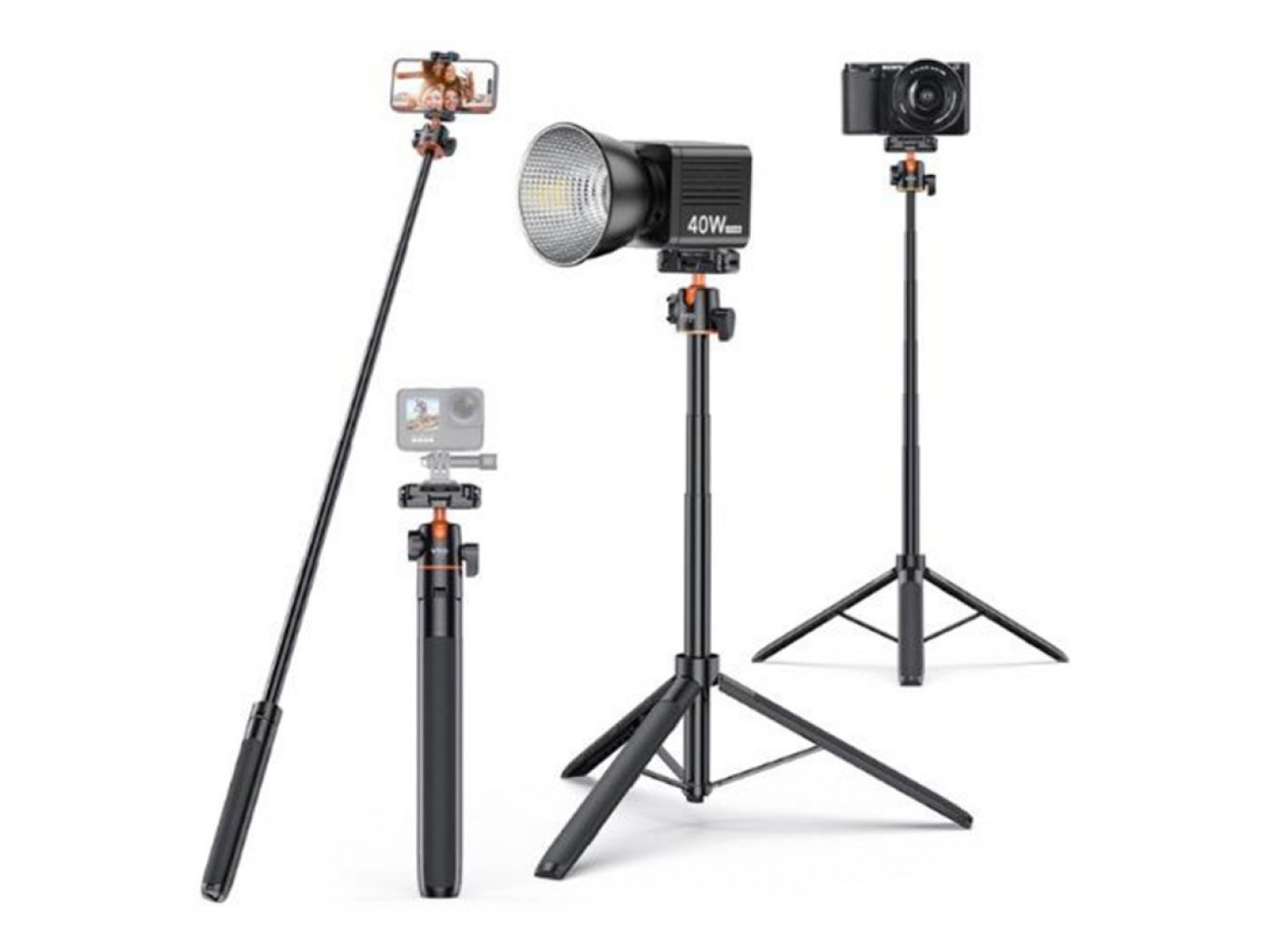Prodlužující tyč se stativem na akční kameru