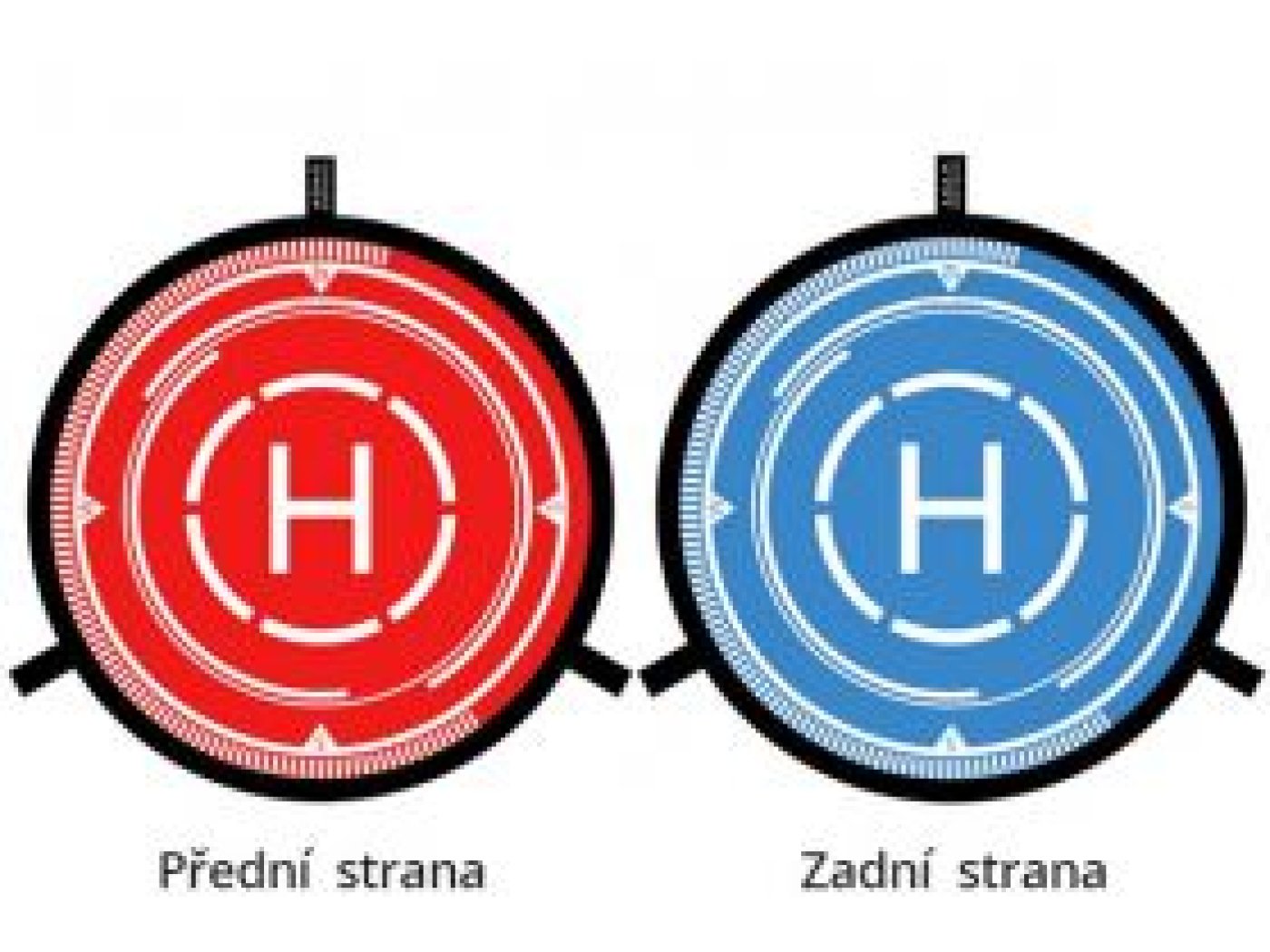 Přistávací plocha pro drony s blikajícím LED 75 cm Adam FLEET - červená/modrá