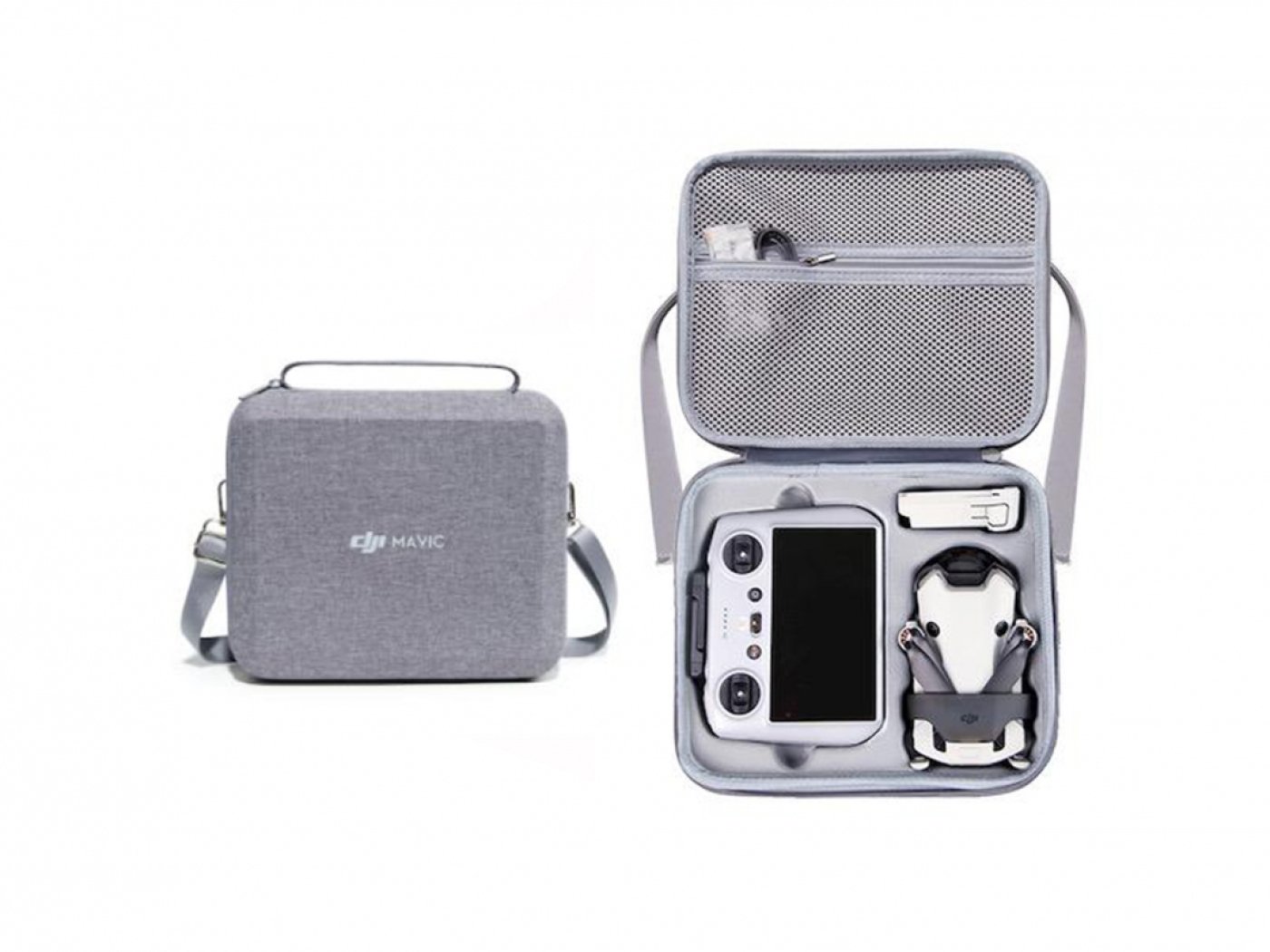 Šedé pouzdro na dron DJI Mini 4 Pro + RC 2