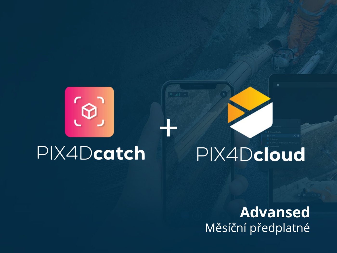 PIX4Dcatch Professional + PIX4Dcloud Advanced - měsíční předplatné
