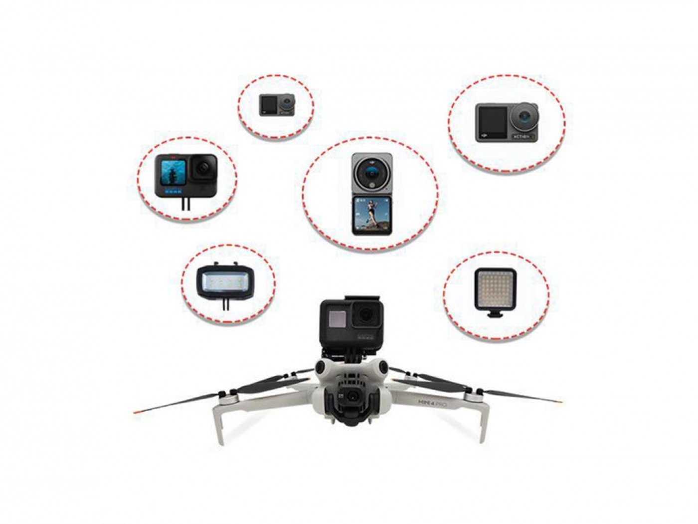 Adaptér pro připevnění akční kamery na dron DJI Mini 4 Pro