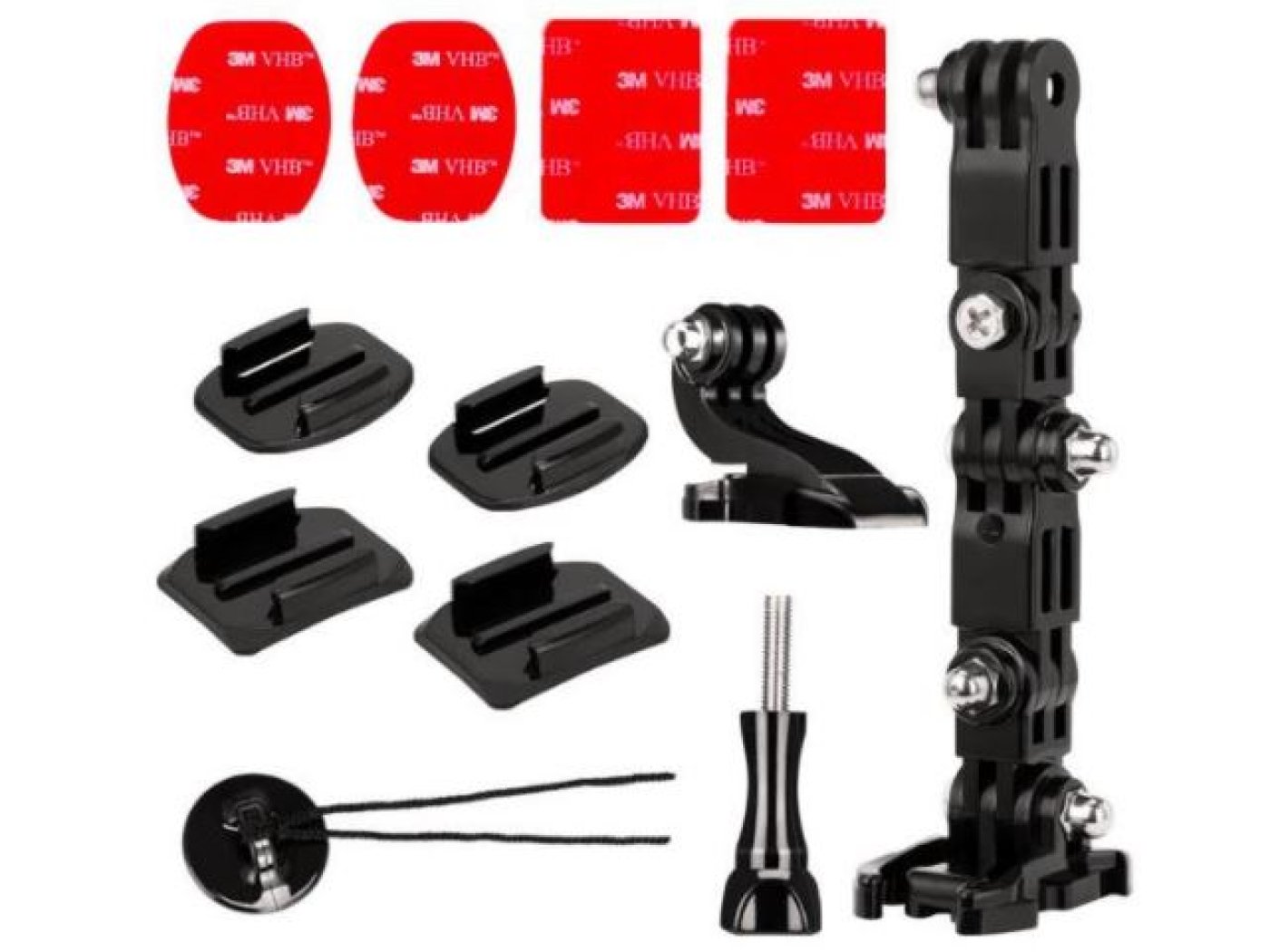 Sada pro připevnění akční kamery na helmu