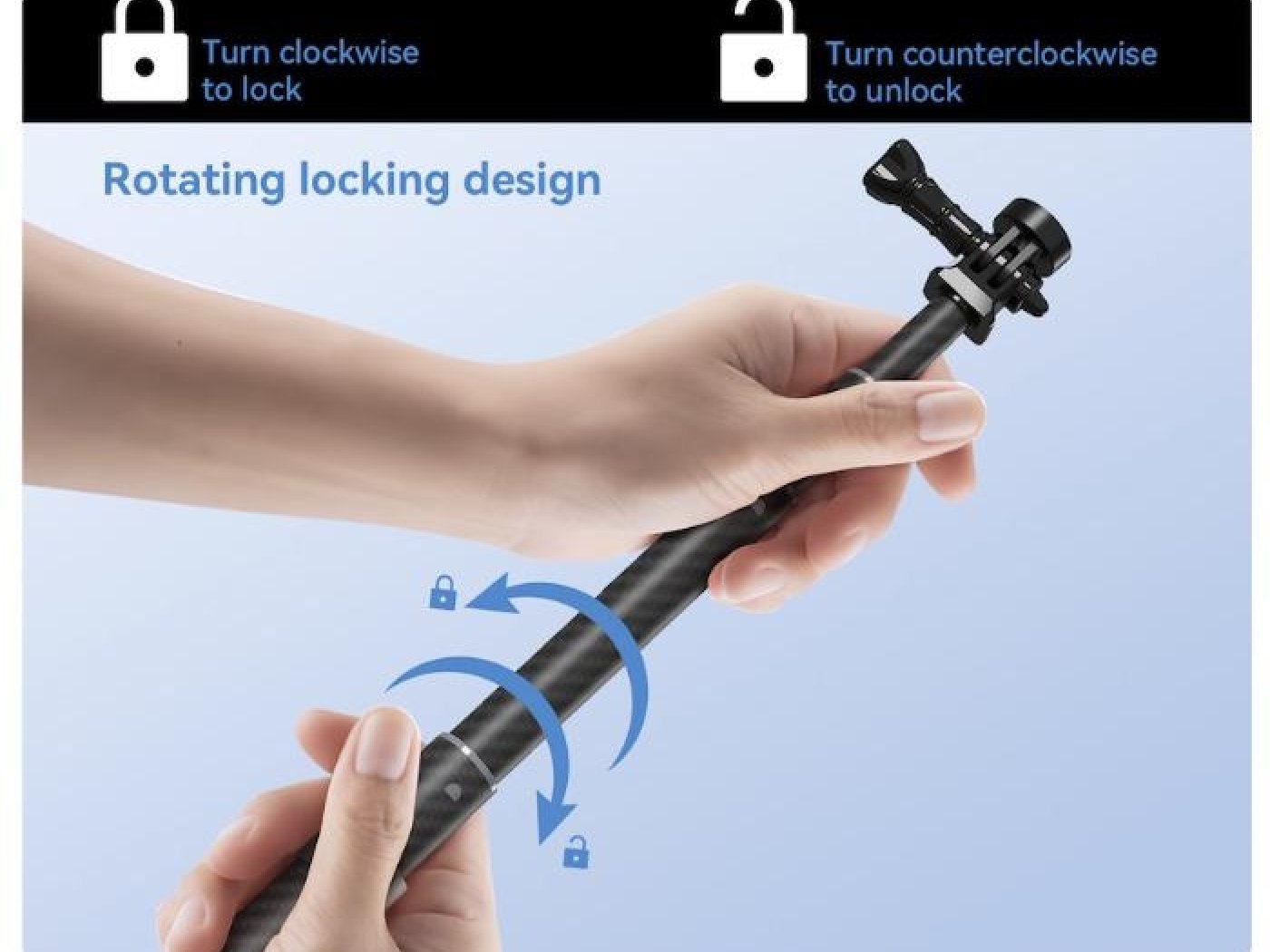 Prodlužující selfie tyč na akční kameru (3m)