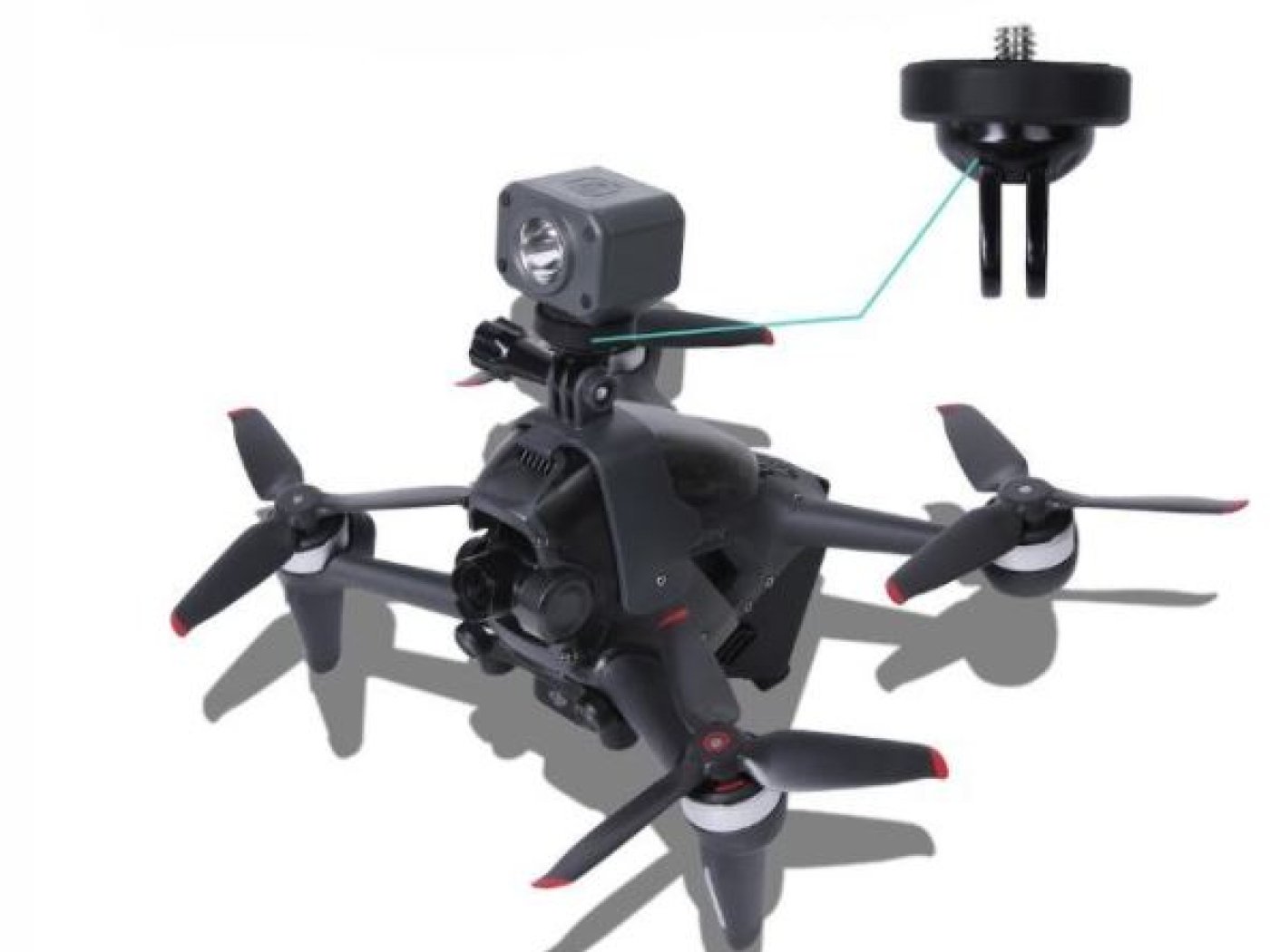 Držák akční kamery na DJI FPV závodní dron