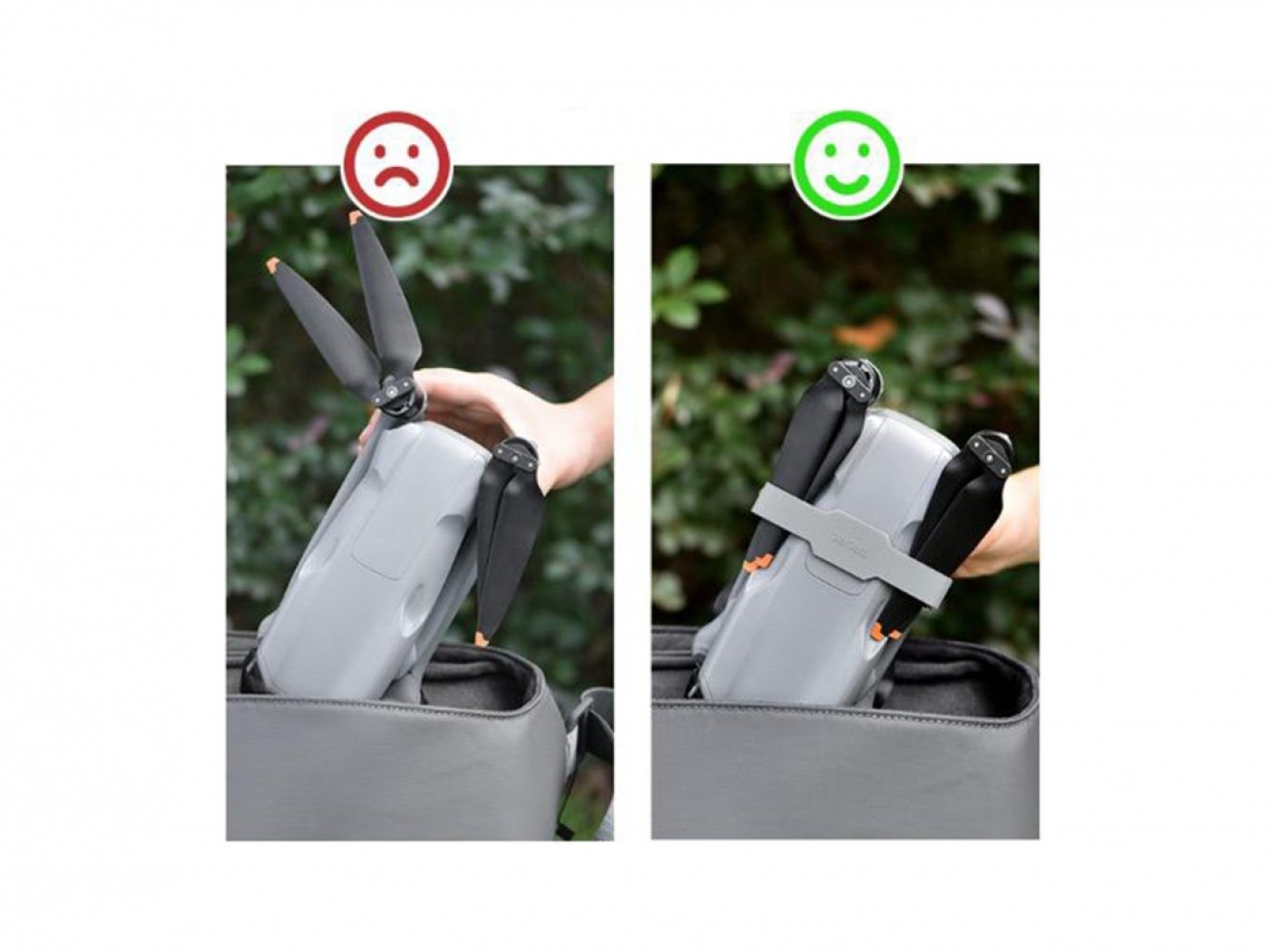 Šedý držák vrtulí na dron DJI Air 3