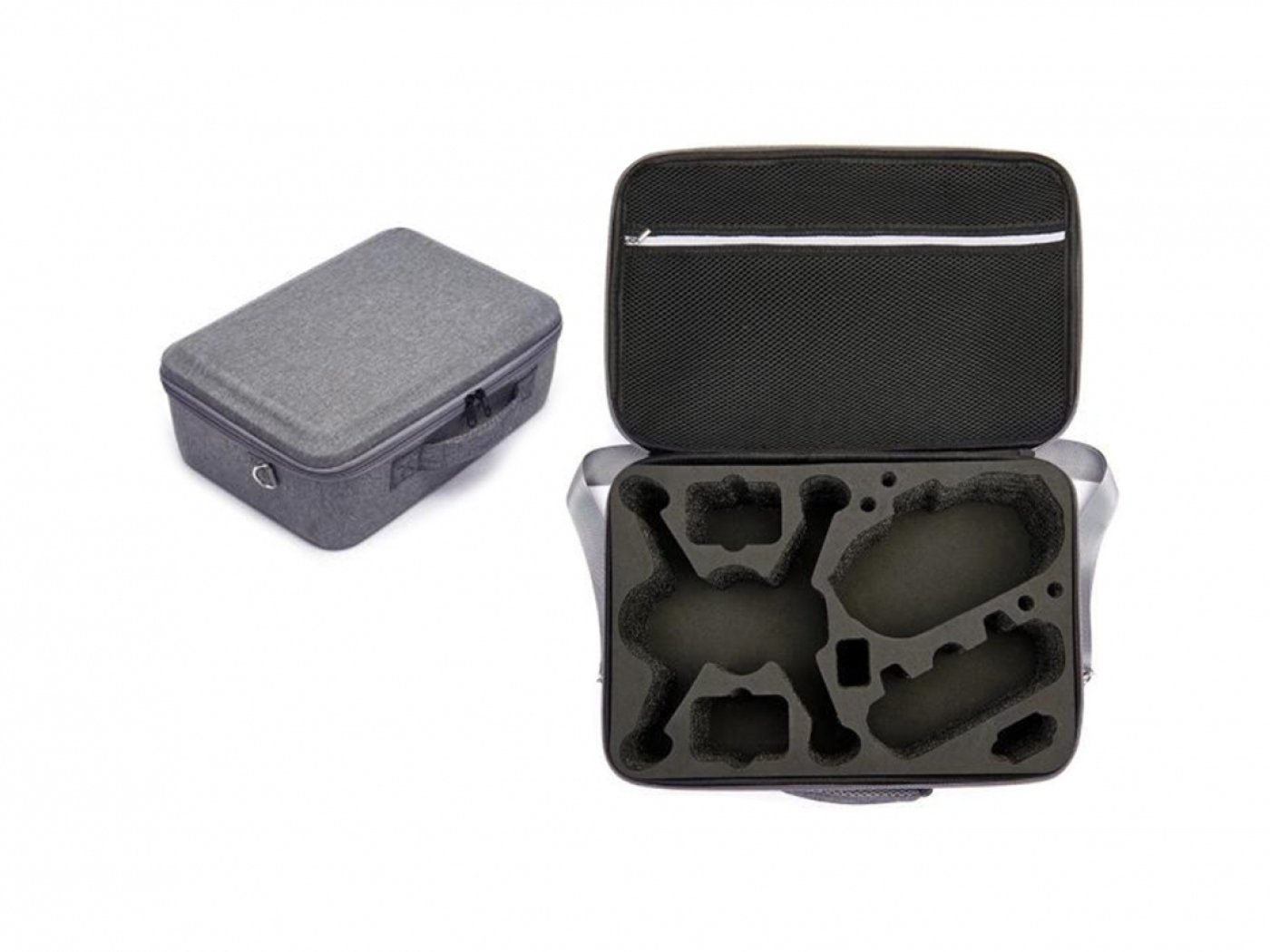 Šedý nylonový kufr na dron DJI FPV závodní dron