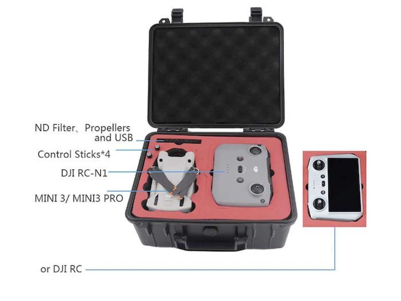 Odolný kufr na dron DJI Mini 3 / Mini 3 Pro