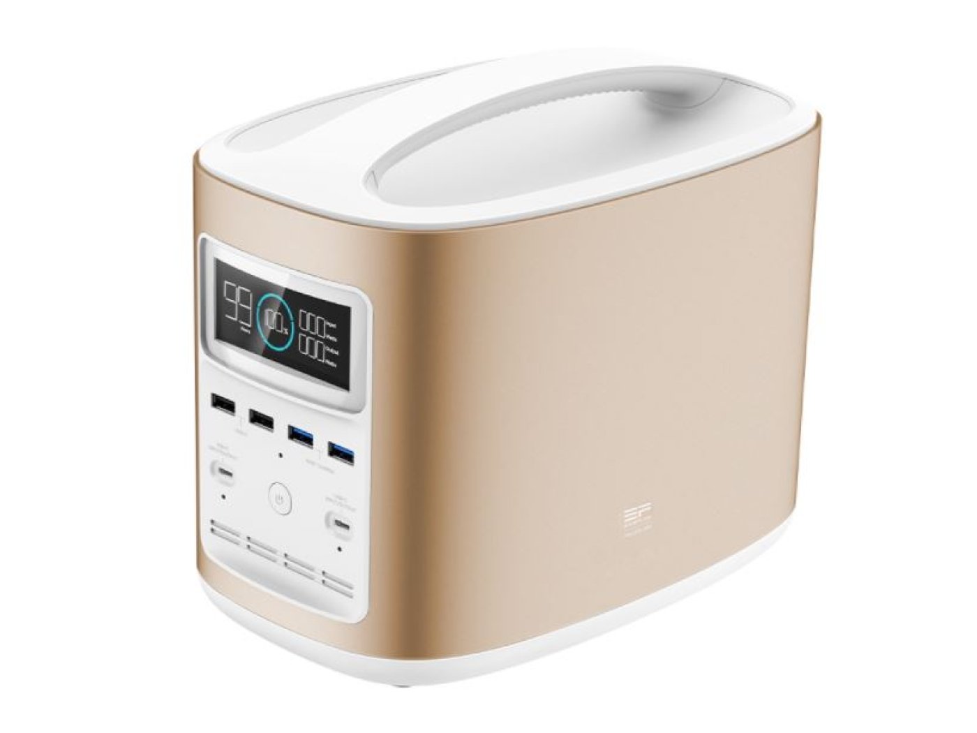 Přenosná nabíjecí stanice EcoFlow RIVER370 (zlatá) + přepravní brašna + sluchátka AIRLOOP