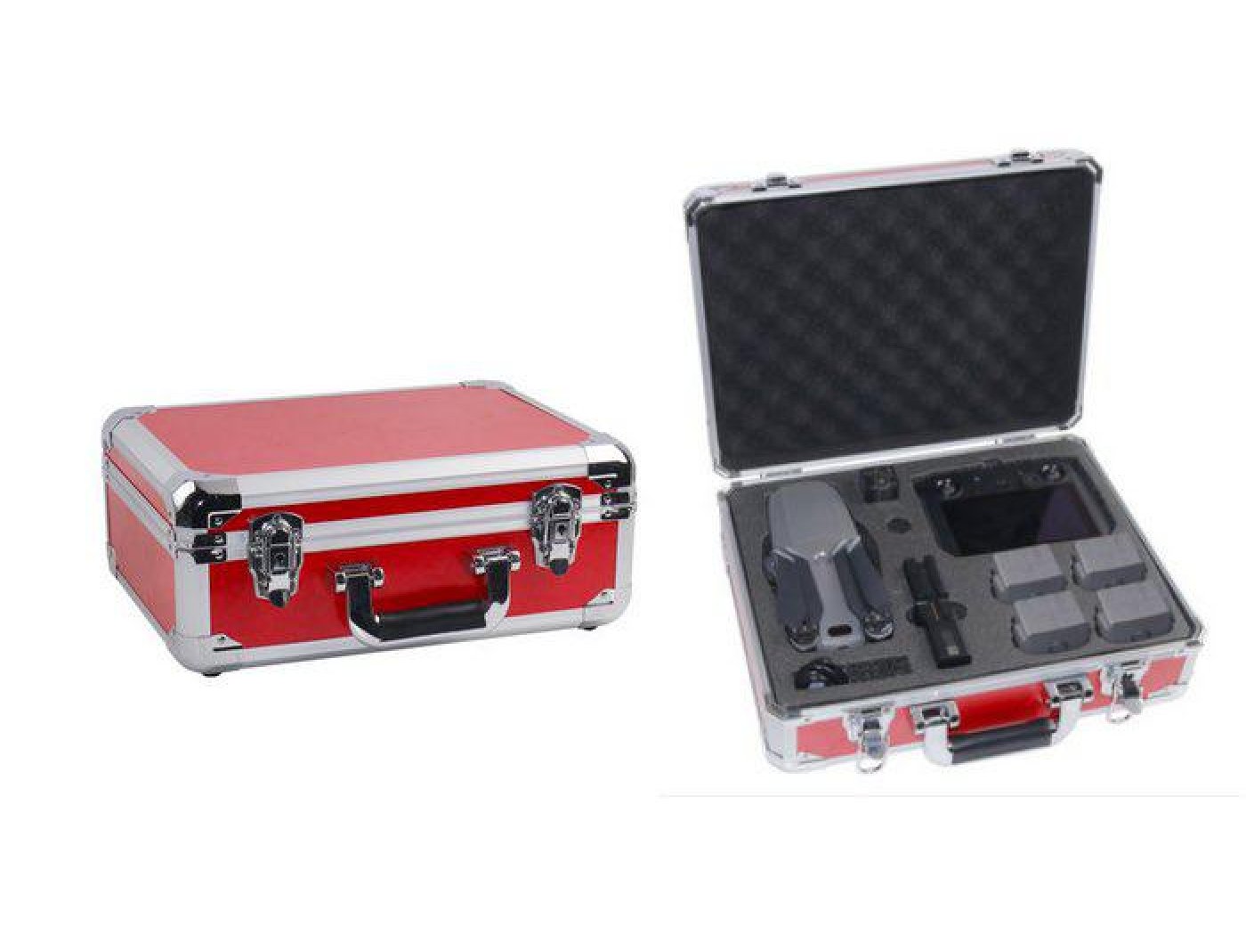 Hliníkový přepravní kufr pro dron DJI Mavic 2 a Smart Controller - červený