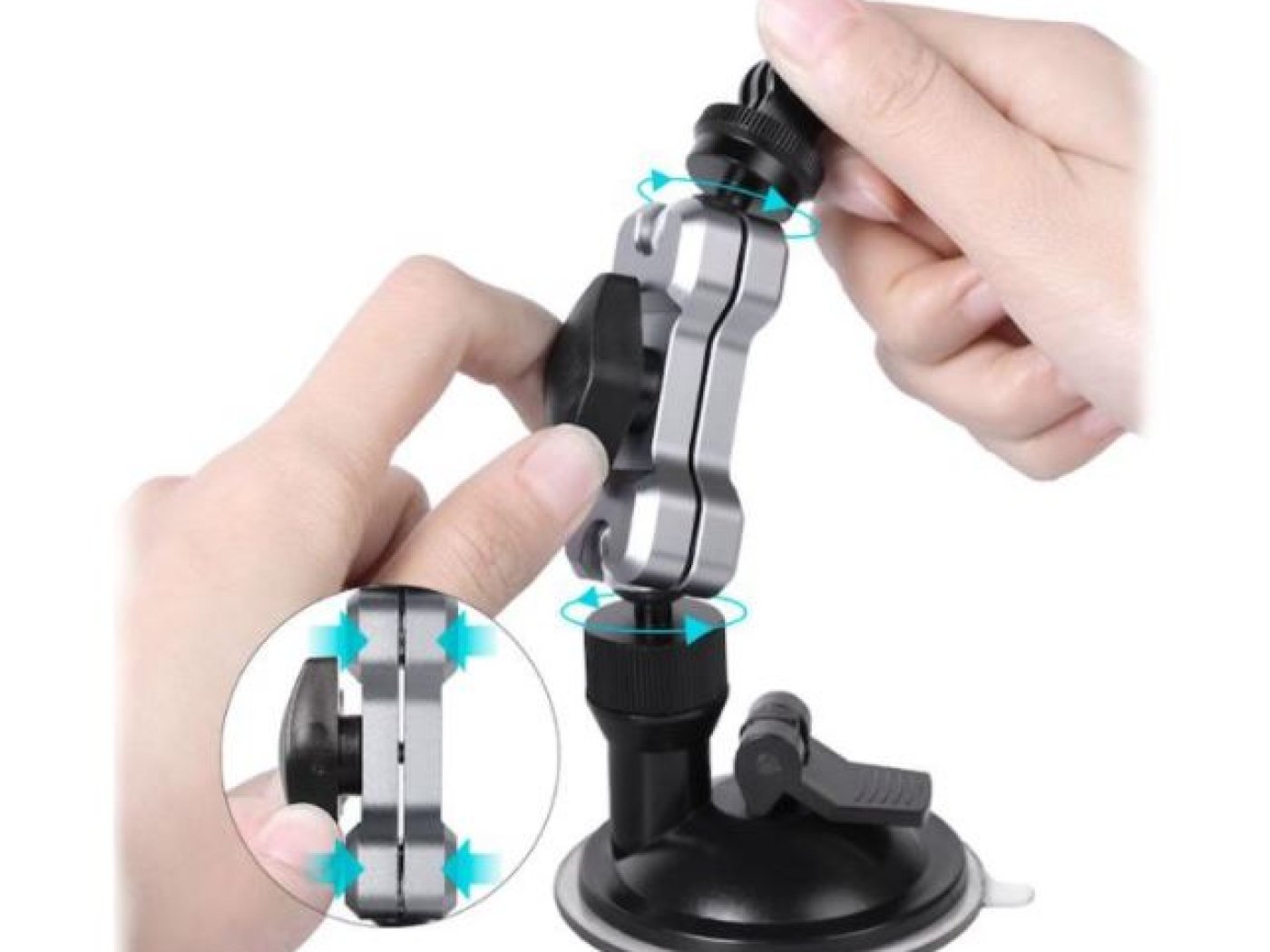 Nastavitelný držák s přísavkou na akční kameru nebo telefon