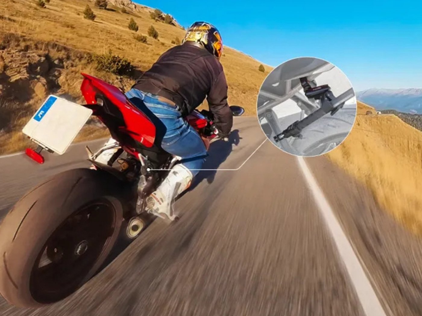 Insta360 podpůrný držák selfie tyče na motorce