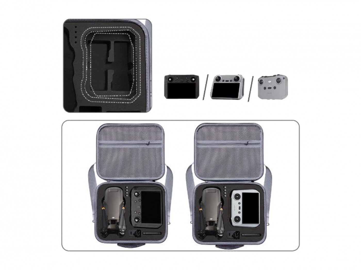 Šedé pouzdro na dron DJI Mavic 3 / Mavic 3 Classic / Mavic 3 Pro