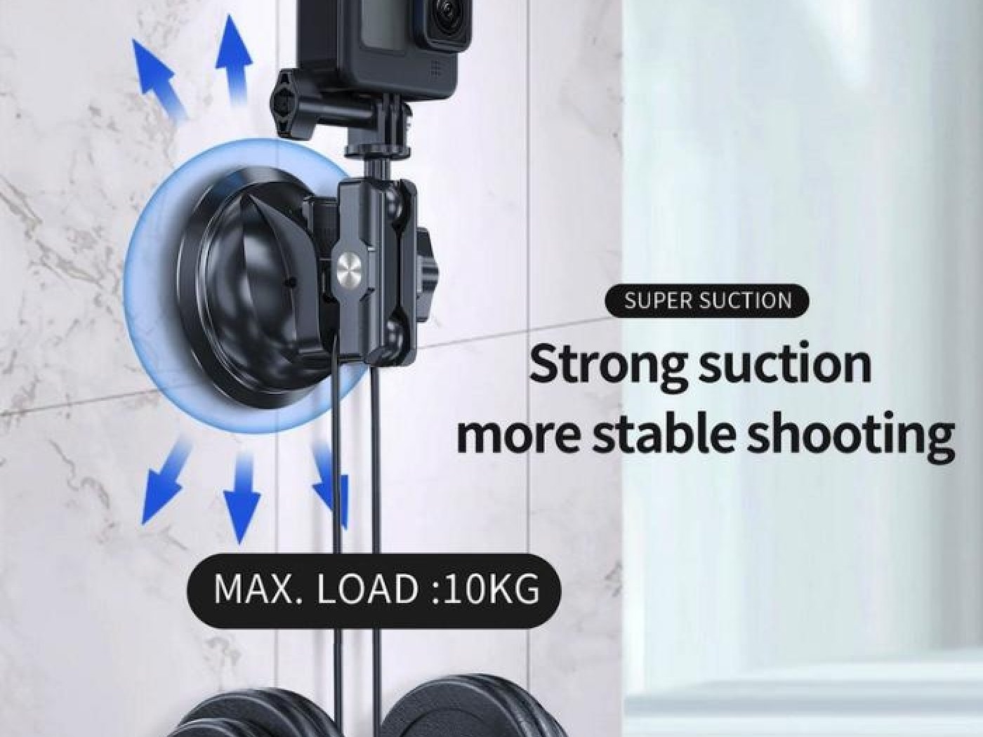 360° držák akční kamery s přísavkou