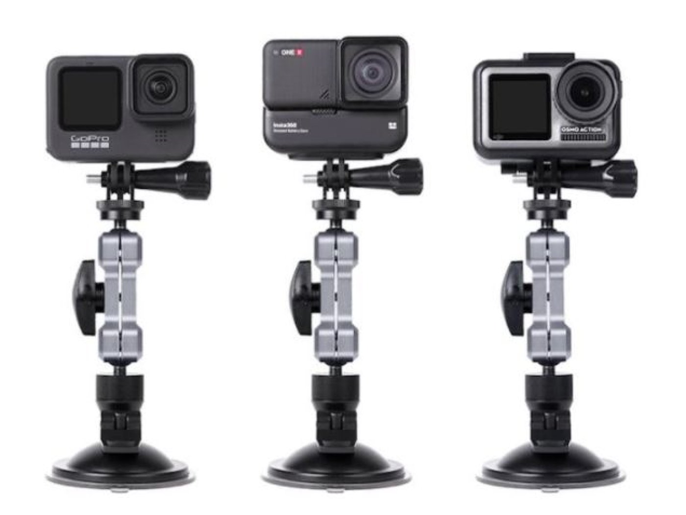 Nastavitelný držák s přísavkou na akční kameru nebo telefon