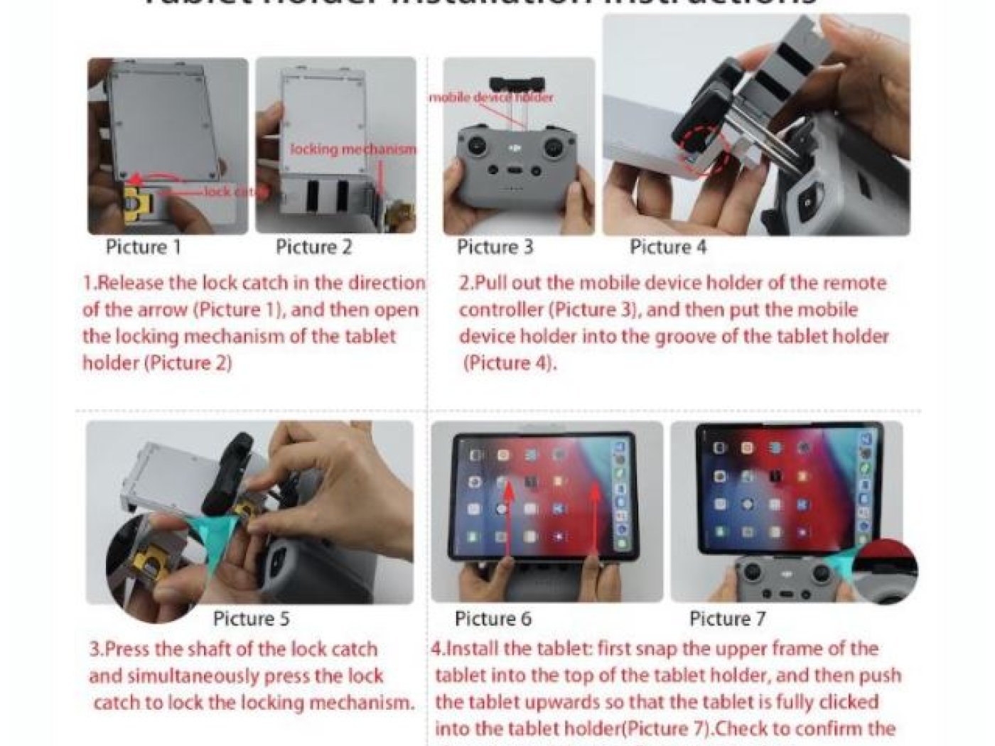 Hliníkový držák tabletu na dálkový ovladač (pro 7,9 až 11 palcové tablety)