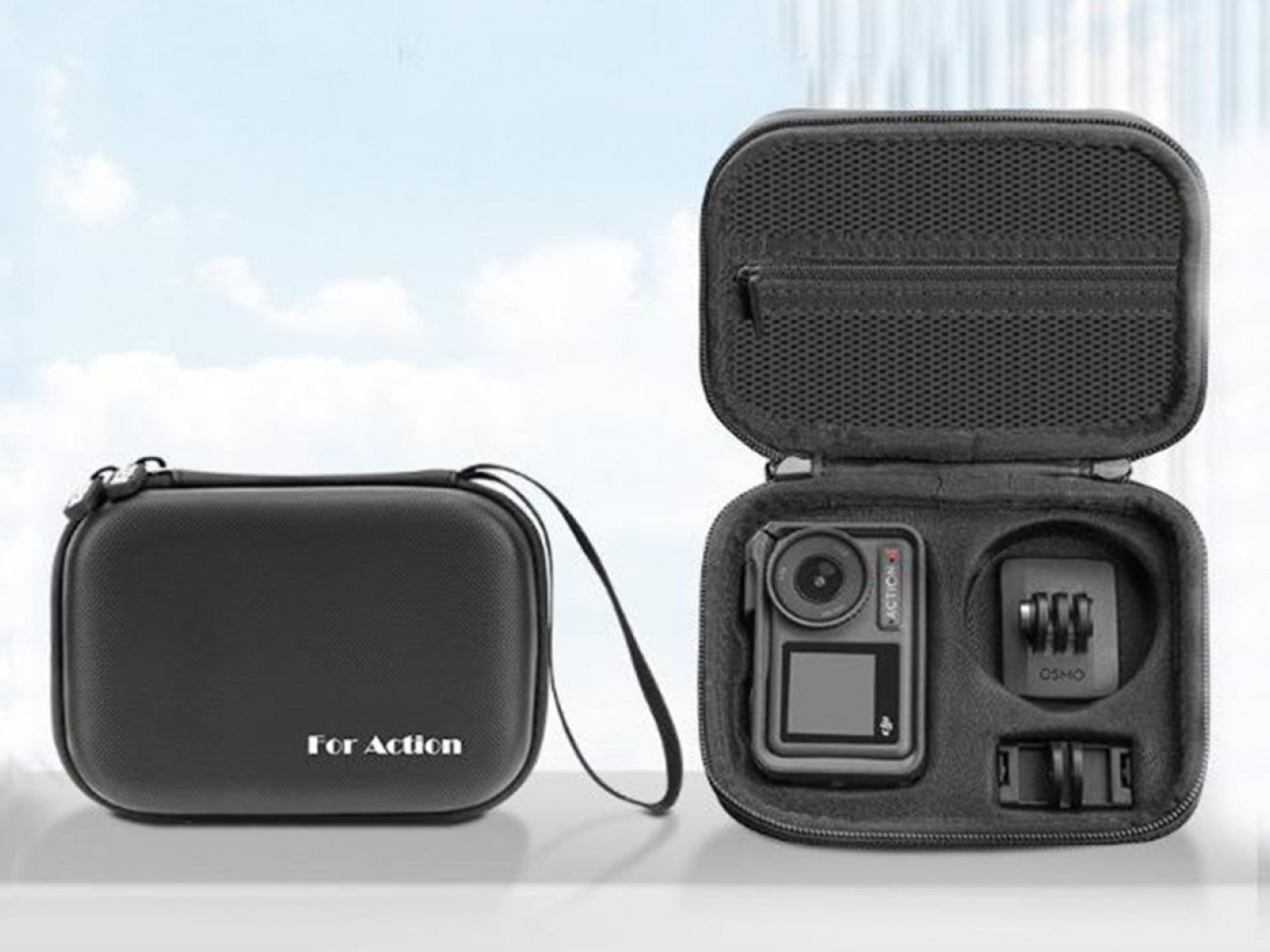 Černé pouzdro s poutkem na kameru DJI Osmo Action 5 Pro