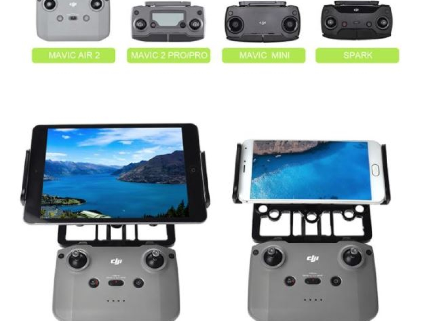 Držák tabletu s popruhem na krk k ovladači DJI Mavic series / Spark (natažení pružiny do 20,5cm)