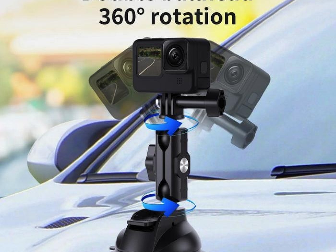 360° držák akční kamery s přísavkou