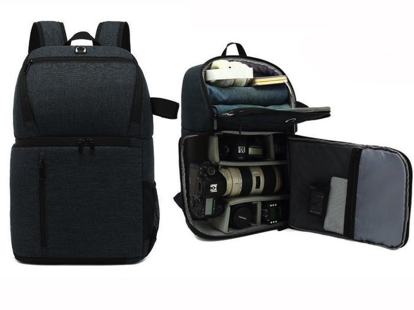 Polyesterový fotobatoh s nastavitelnými přepážkami