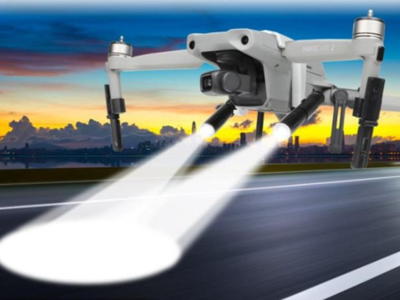 Zvýšené přistávací nohy a LED světla na dron DJI Mavic Air 2